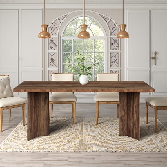 MAYEERTY Vintage Farmhouse Dining Table, 63" Large Rectangular Table for 4-6 Diners, Sturdy Desktop, Multi-Purpose Furniture for Home & Office