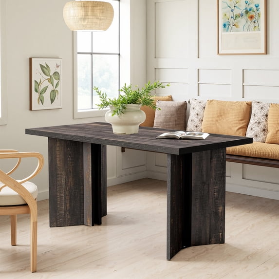 MAYEERTY 63 Inch Farmhouse Kitchen Table Multi-Use Desk with 300lbs Capacity & Easy Assembly