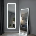thumbnail image 1 of Dovelina 63"x16" Frameless Led Mirror Full Length Mirror Flat Floor / Wall Mirror With Light, Silver, 1 of 11