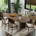 thumbnail image 1 of MAYEERTY 67" Oval Dining Table Mid-Century Rustic Kitchen Table for Dining Room, Walnut, 1 of 8