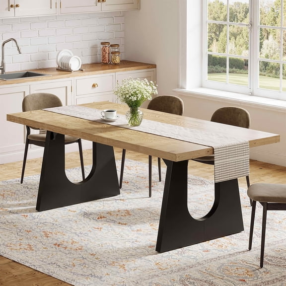 Dovelina 70" Rectangular Dining Table, 6-8 Seater Modern Kitchen Table for Large Spaces, Dining Room, Home, Restaurant