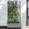 thumbnail image 1 of MAYEERTY 71" x 35" Metal Raised Garden Bed with Trellis Planter Box for Climbing Plants, Gray, 1 of 8