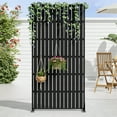 thumbnail image 1 of MAYEERTY 72 × 35in Outdoor Privacy Screen with Stand Metal Balcony Decorative Screen, Black, 1 of 6