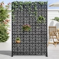 thumbnail image 1 of MAYEERTY 72 × 47in Outdoor Privacy Screen with Stand Metal Balcony Decorative Screen, Black, 1 of 7