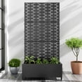 thumbnail image 1 of MAYEERTY 72"x35" Metal Rectangle Raised Garden Bed with Trellis, Outdoor Planter Box for Vine Climbing Plants, Black, 1 of 6