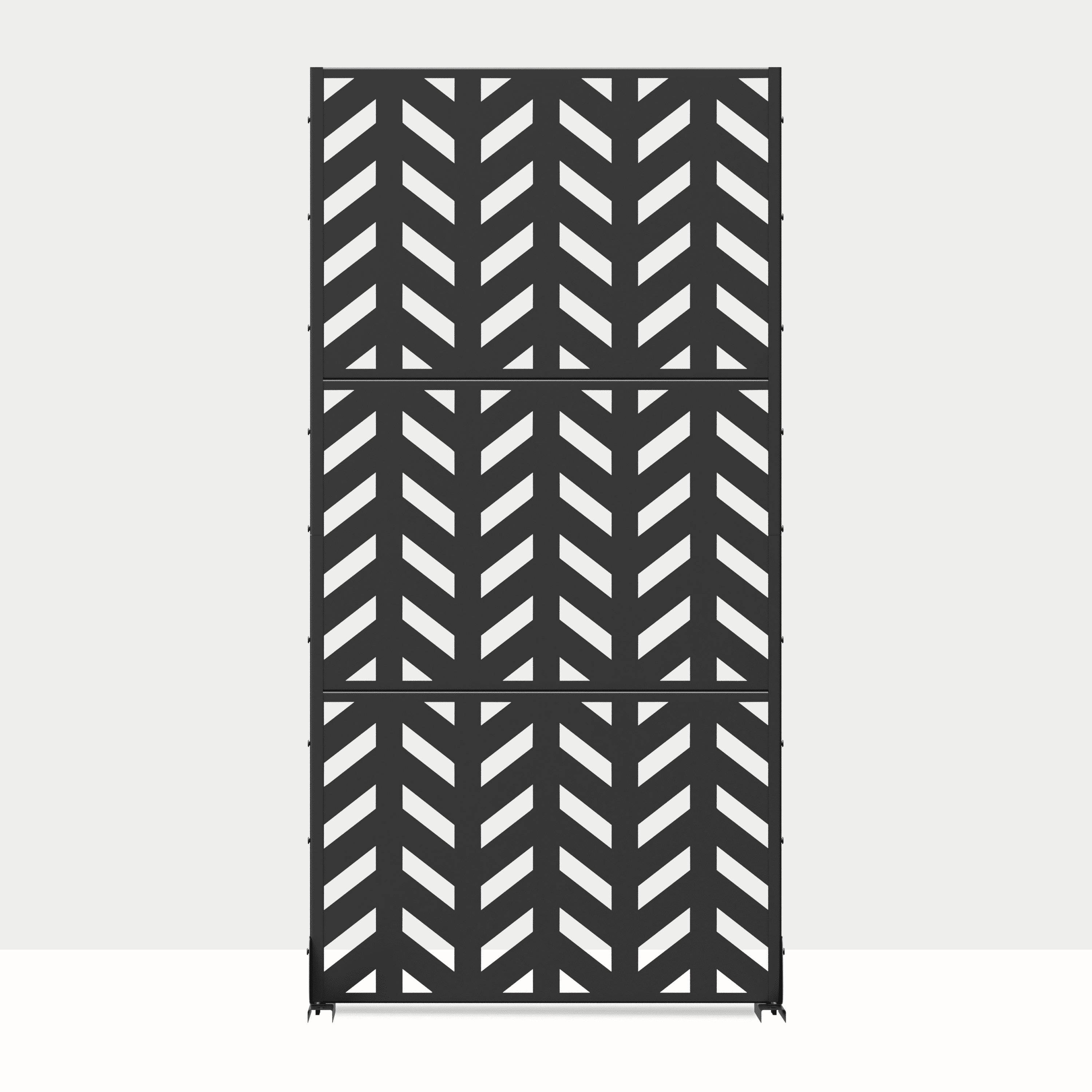 MAYEERTY 72"x35"x16" Outdoor Privacy Screen with Stand Metal Balcony Decorative Screen,Black