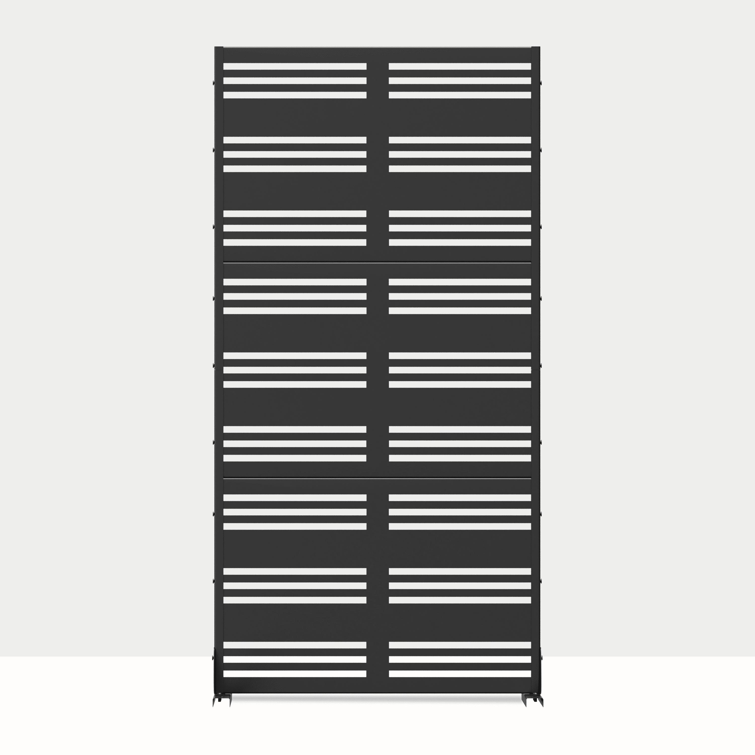 MAYEERTY 72"x35"x16" Outdoor Privacy Screen with Stand Metal Balcony Decorative Screen,Black