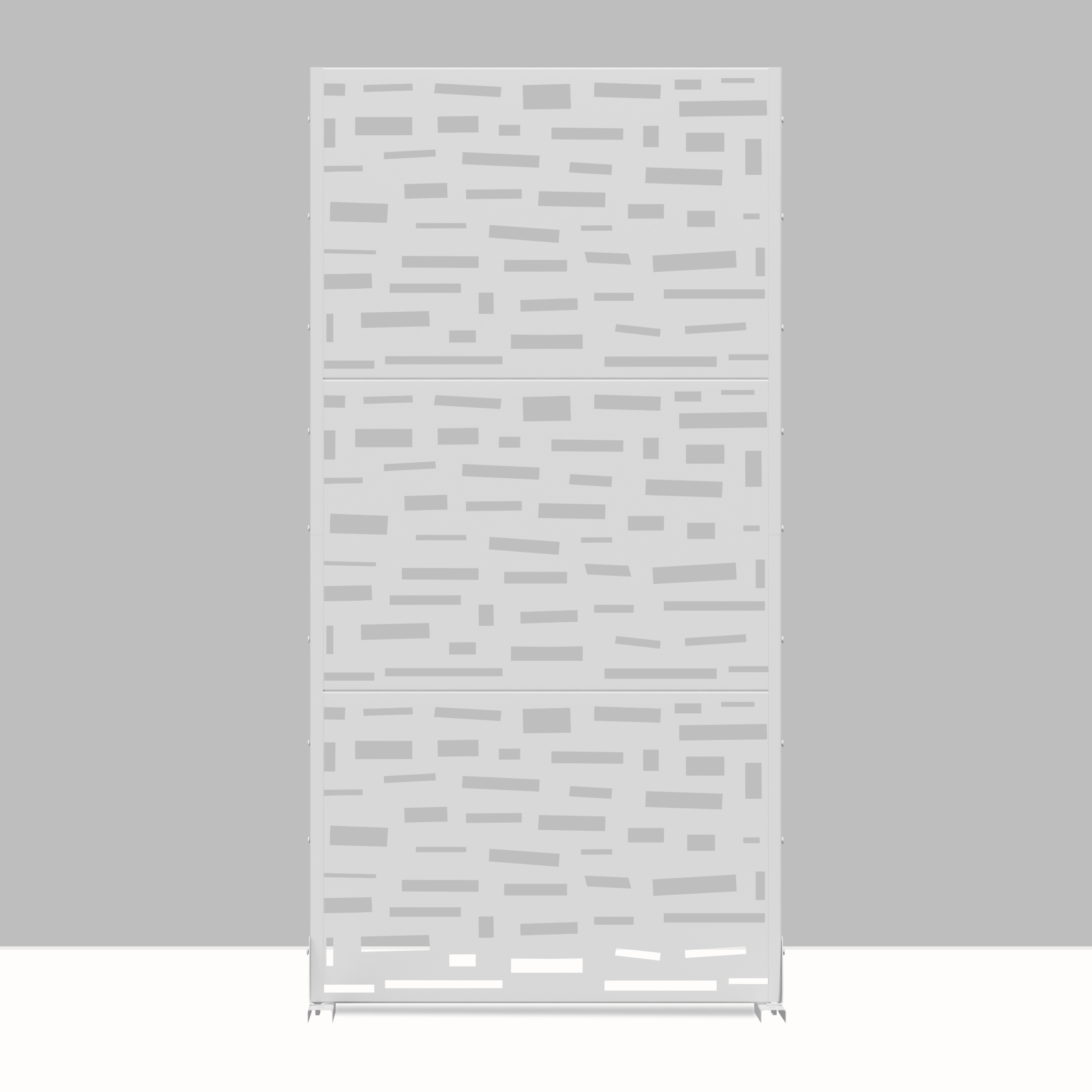 MAYEERTY 72"x35"x16" Outdoor Privacy Screen with Stand Metal Balcony Decorative Screen,White
