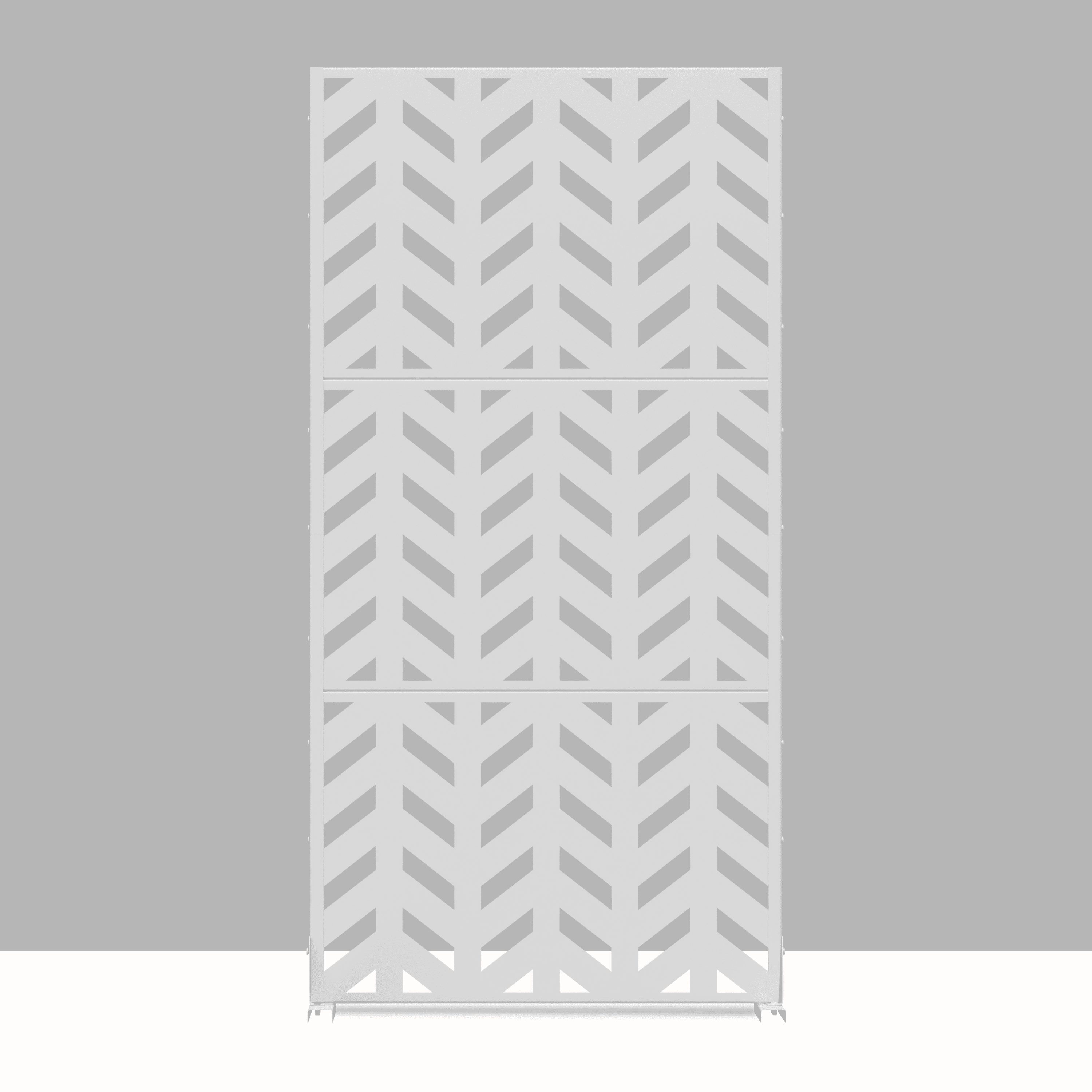 MAYEERTY 72"x35"x16" Outdoor Privacy Screen with Stand Metal Balcony Decorative Screen,White