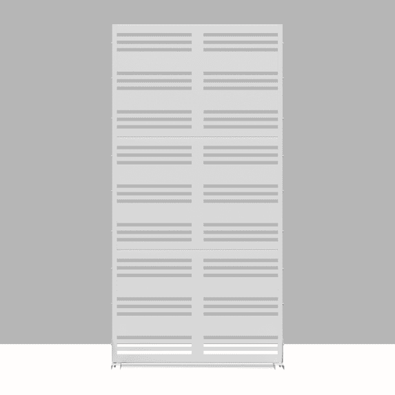 MAYEERTY 72"x35"x16" Outdoor Privacy Screen with Stand Metal Balcony Decorative Screen,White