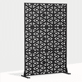 thumbnail image 1 of MAYEERTY 72"x47"x16" Outdoor Privacy Screen with Stand Metal Balcony Decorative Screen,Black, 1 of 10