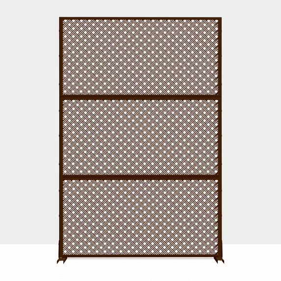 MAYEERTY 72"x47"x16" Outdoor Privacy Screen with Stand Metal Balcony Decorative Screen,Brown