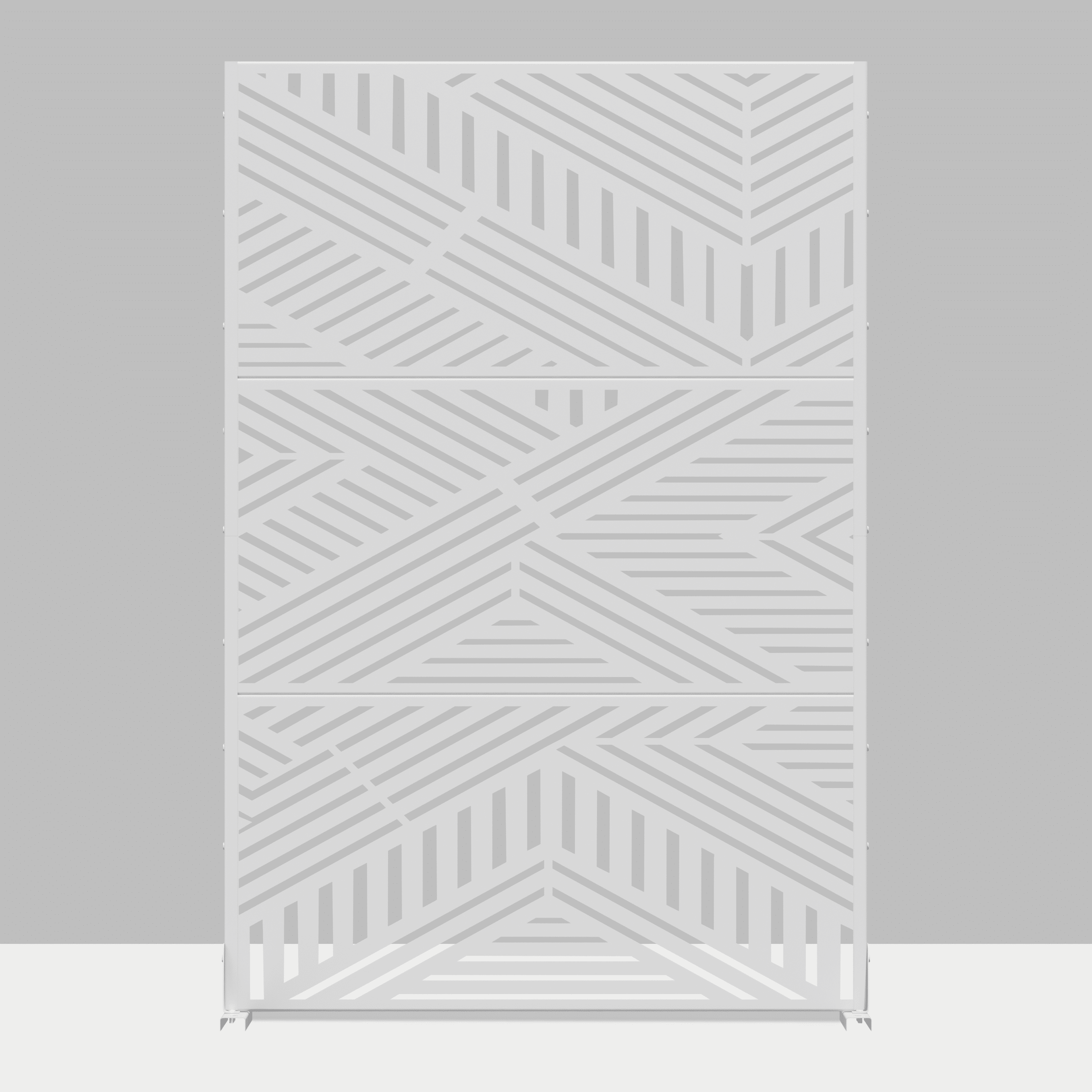 MAYEERTY 72"x47"x16" Outdoor Privacy Screen with Stand Metal Balcony Decorative Screen,White