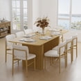 thumbnail image 1 of MAYEERTY 79” Rectangular Dining Table for 6, Natural Wood, 1 of 8