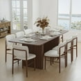 thumbnail image 1 of MAYEERTY 79” Rectangular Dining Table for 6, Walnut, 1 of 9