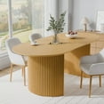 thumbnail image 1 of MAYEERTY 79"x33.5" Wooden Dining Table Farmhouse Oval Kitchen Table, Natural Wood, 1 of 8