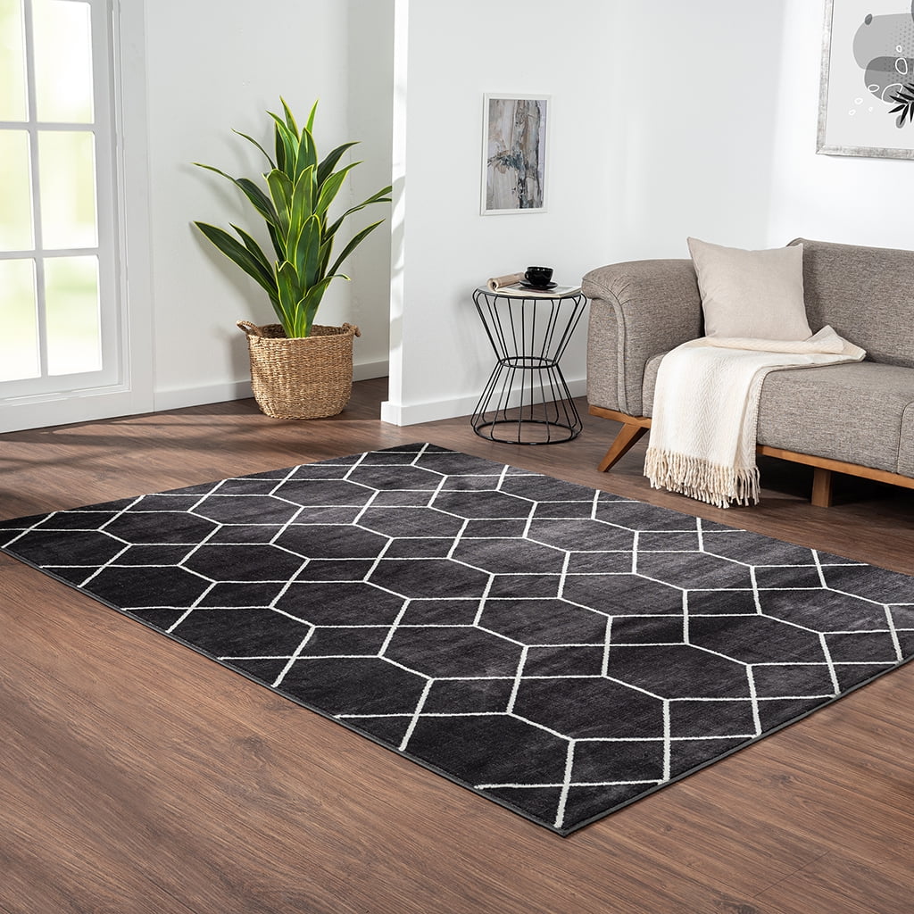 MAYEERTY 8'x10' Geometric Woven Area Rug for Living Room Bedroom