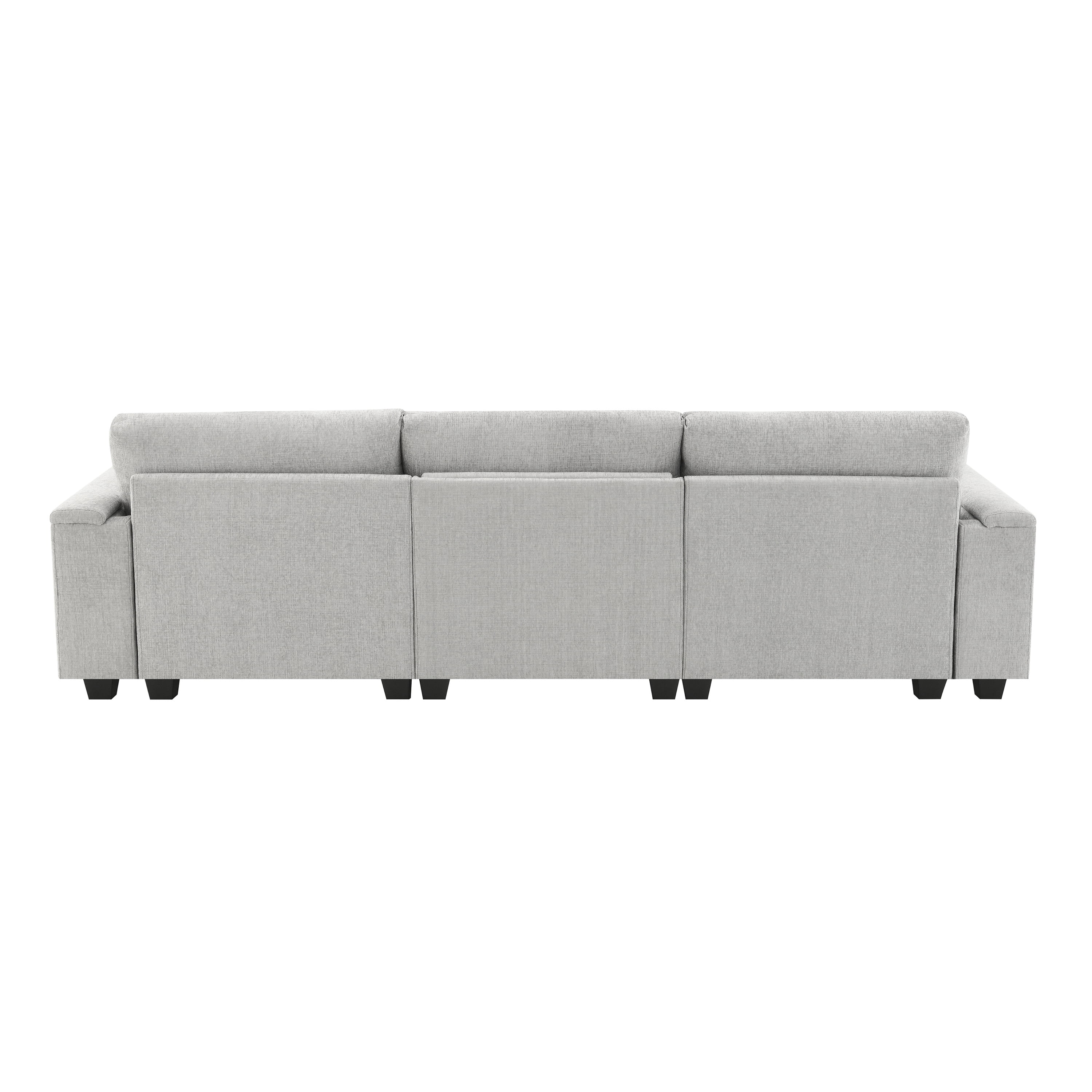 MAYEERTY 96x35" Chenille Sectional Sofa - Bluetooth Speaker, Drop Down Table/Cup Holders/USB/Storage Armrest, Wide Seat for Living Room/Apartment/Office, 3 Colors