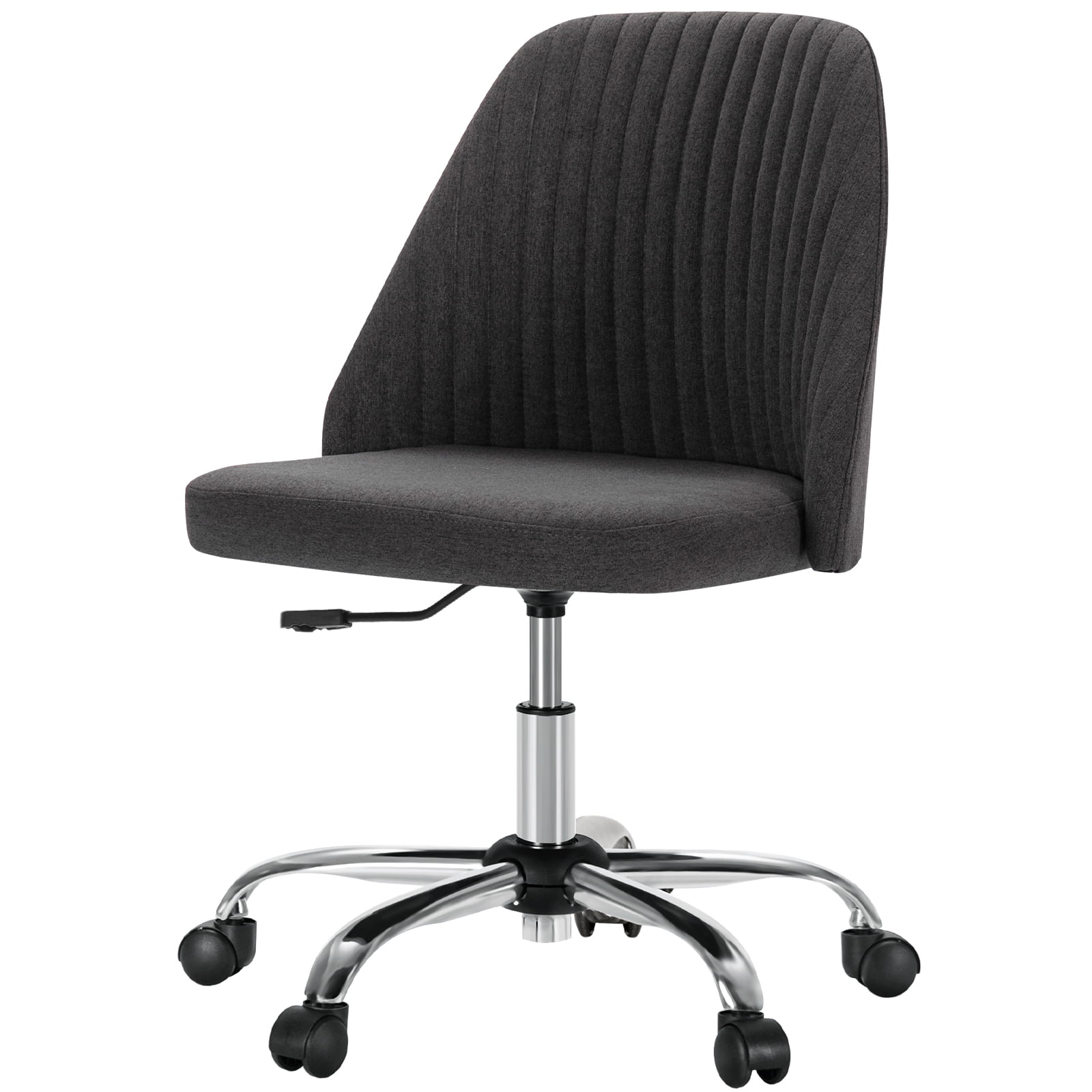 MAYEERTY Armless Office Desk Chair Height Adjustable ,Mid Back Accent Chair, Dark Grey