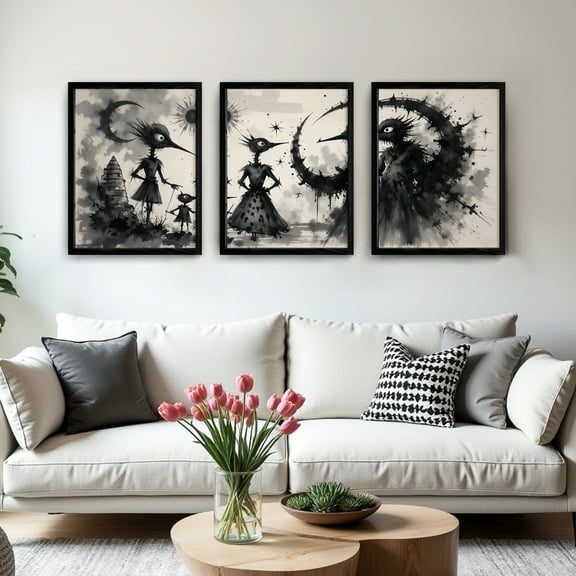 MAYEERTY Modern Abstract Wall Art Painting, Living Room Decor, Black MDF Frame, 7.87"x9.84"