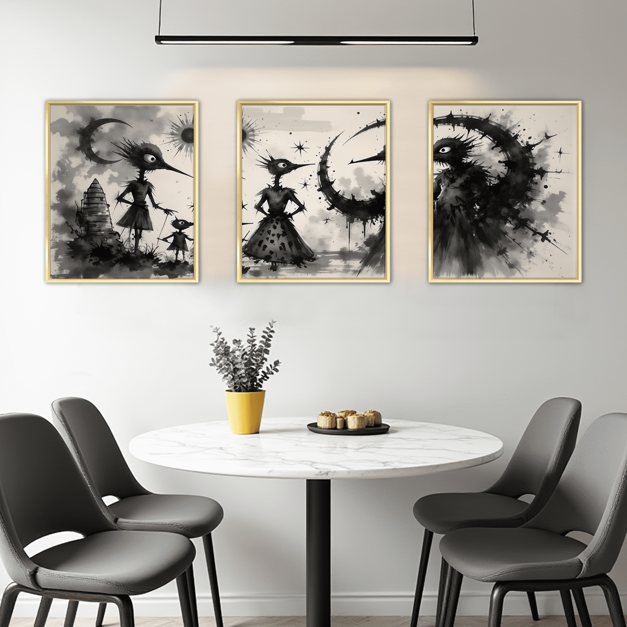 MAYEERTY Modern Abstract Wall Art Painting, Living Room Decor, Glod Aluminum Alloy Frame, 7.87"x9.84"