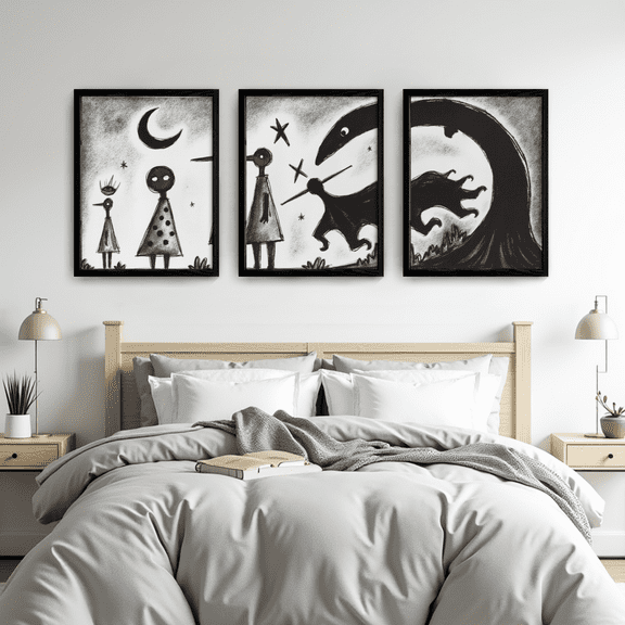 MAYEERTY Modern Abstract Wall Art Painting, Living Room Decor, Black MDF Frame, 7.87"x9.84"