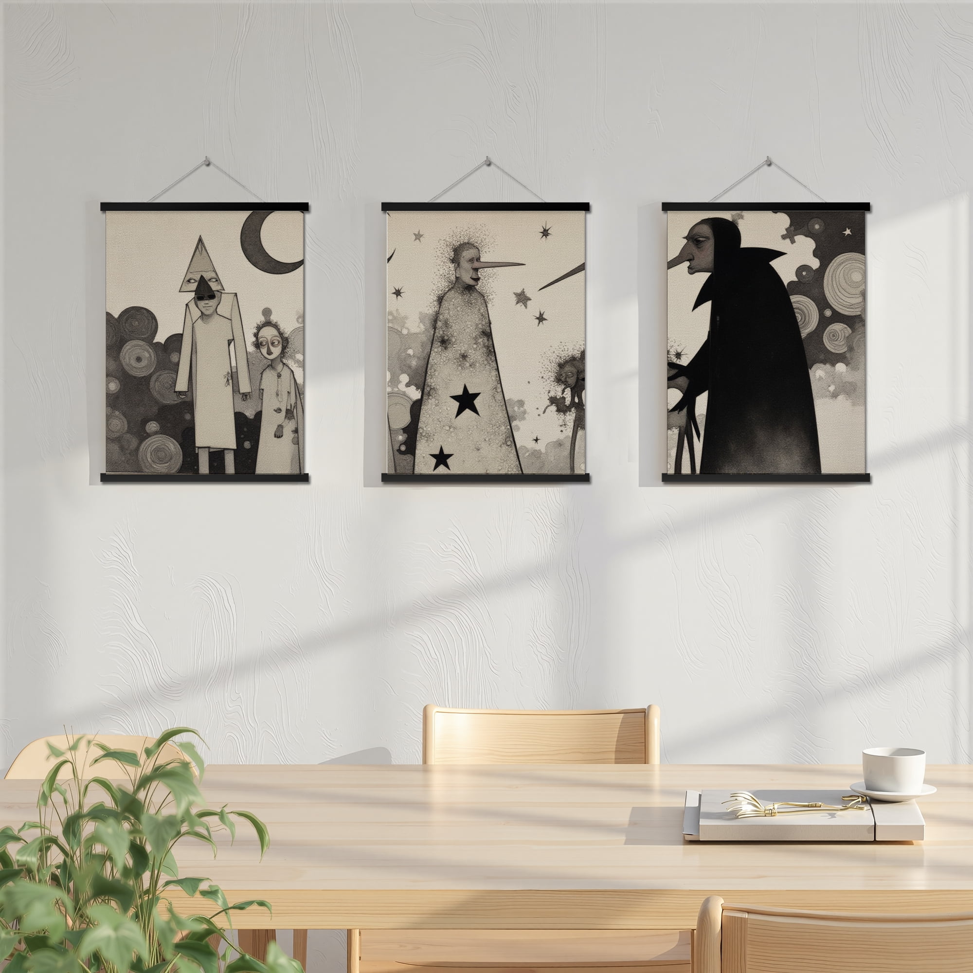 MAYEERTY Modern Abstract Wall Art Painting, Living Room Decor, Black Hanging Rod Frame, 23.6"x15.8"