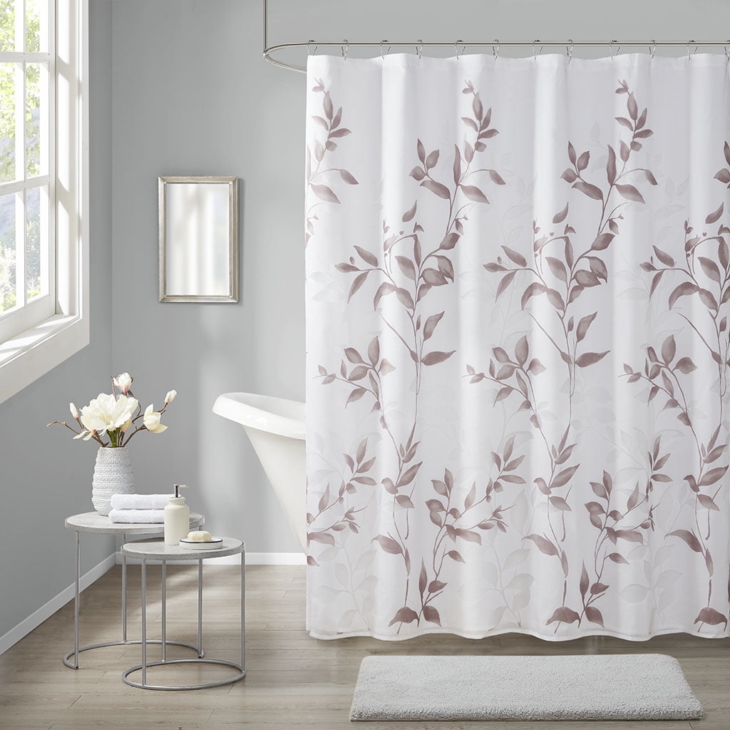 MAYEERTY Burnout Printed Shower Curtain, Multicolor Floral Bathroom Shower Curtains