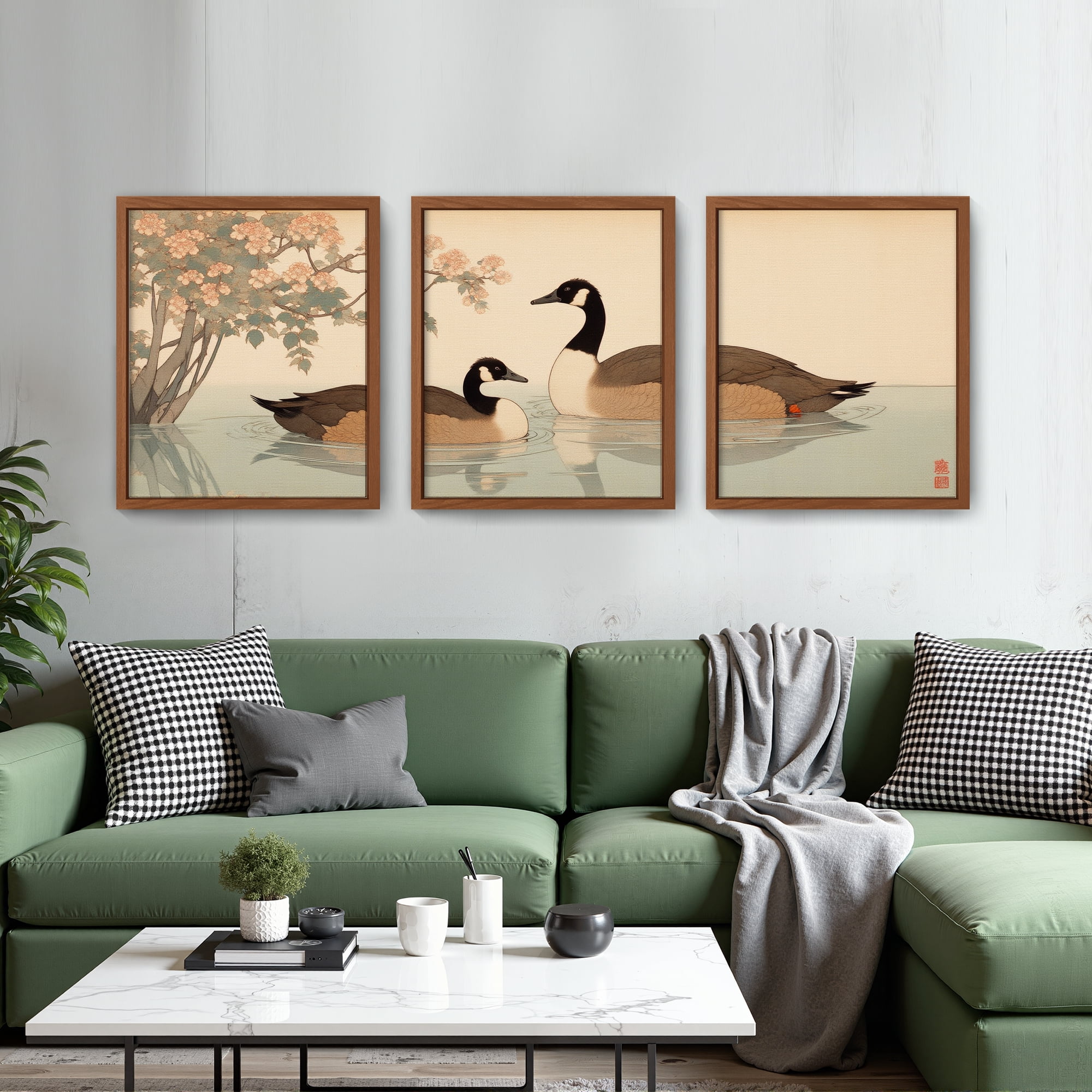 MAYEERTY Modern Abstract Wall Art Painting, Living Room Decor, Brown MDF Frame, 7.87"x9.84"