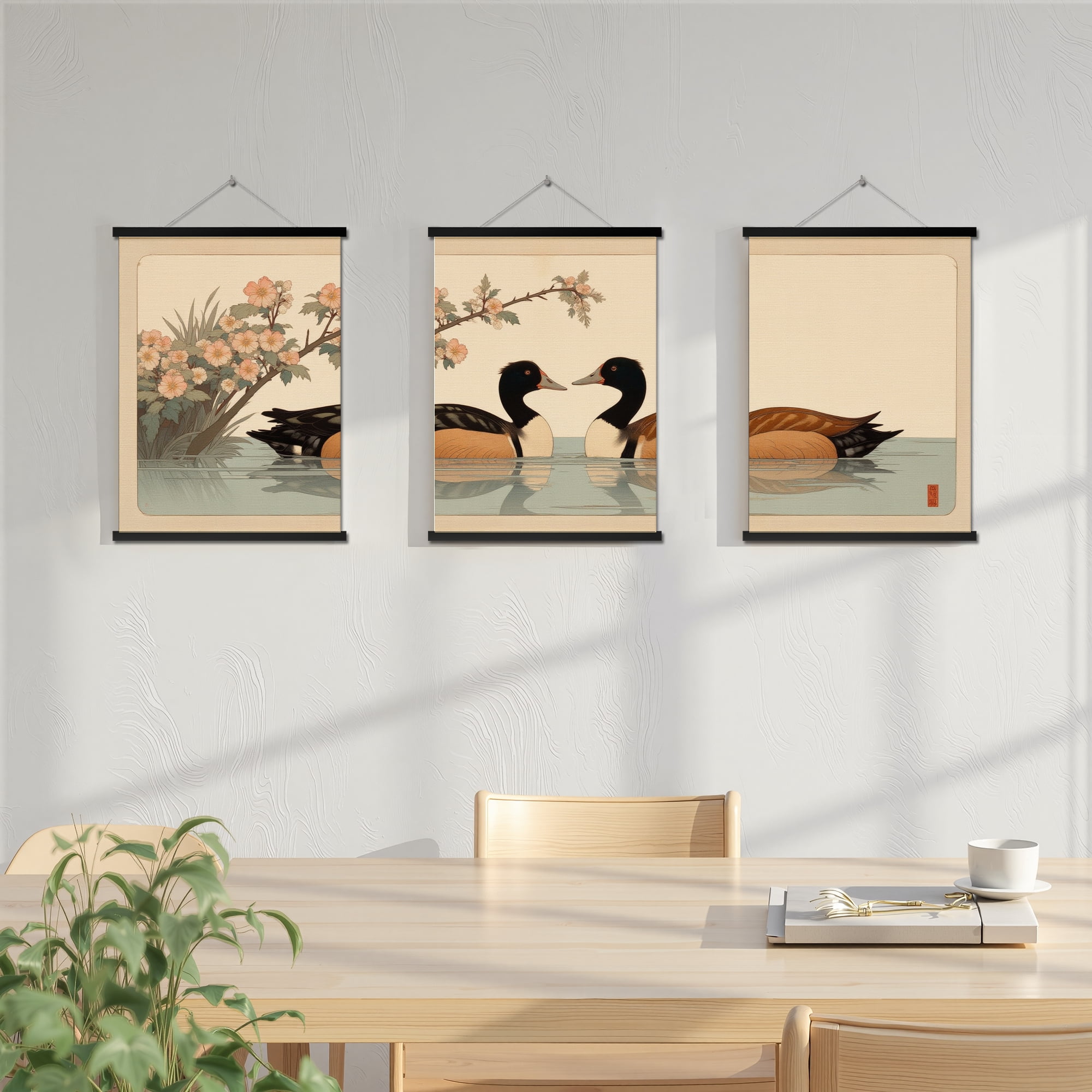 MAYEERTY Modern Abstract Wall Art Painting, Living Room Decor, Black Hanging Rod Frame, 15.7"x11.8"