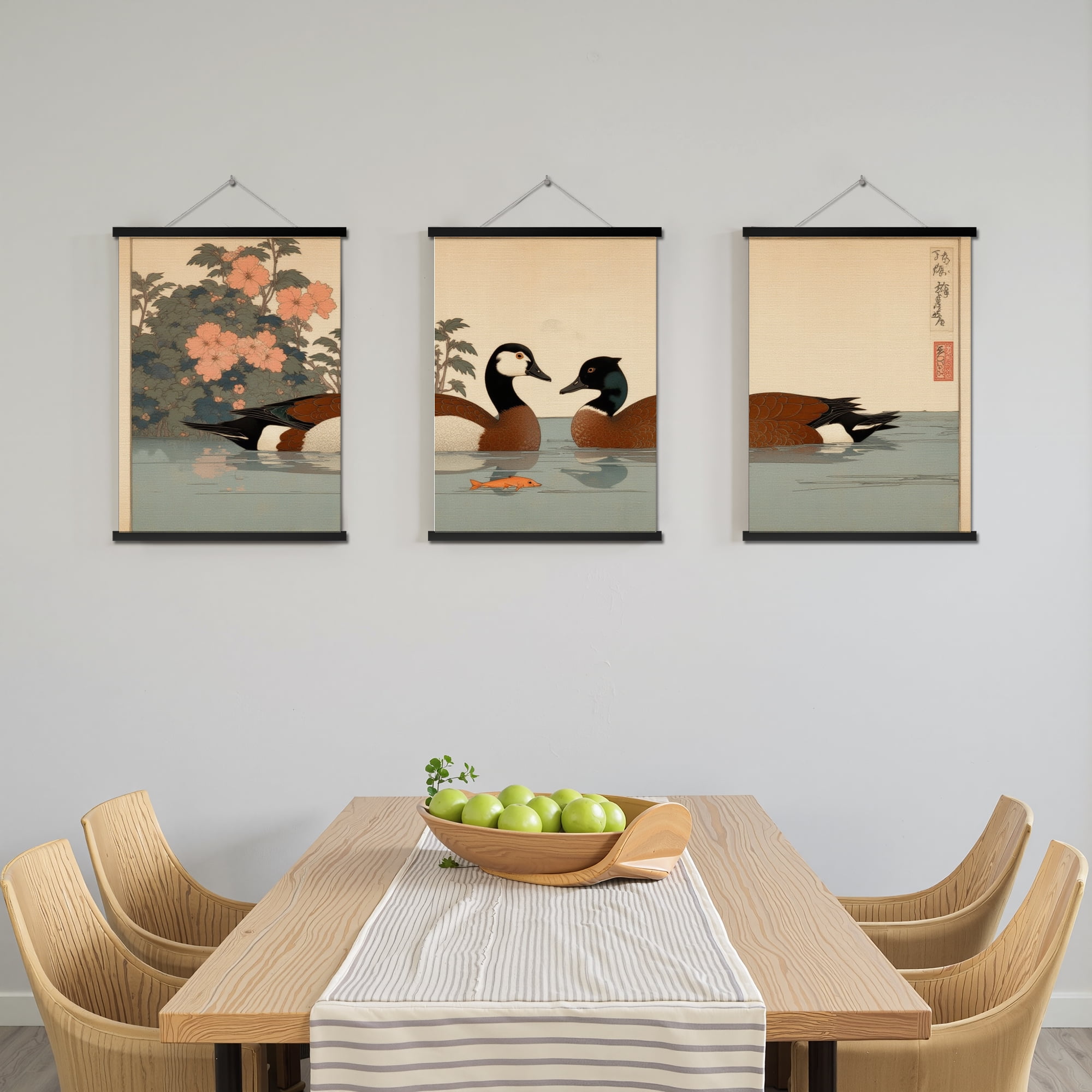 MAYEERTY Modern Abstract Wall Art Painting, Living Room Decor, Black Hanging Rod Frame, 23.6"x15.8"