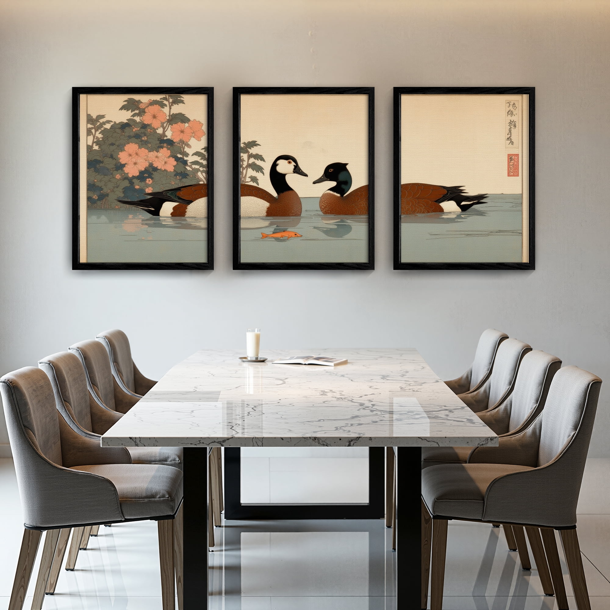 MAYEERTY Modern Abstract Wall Art Painting, Living Room Decor, Black Wood Frame, 23.6"x17.7"