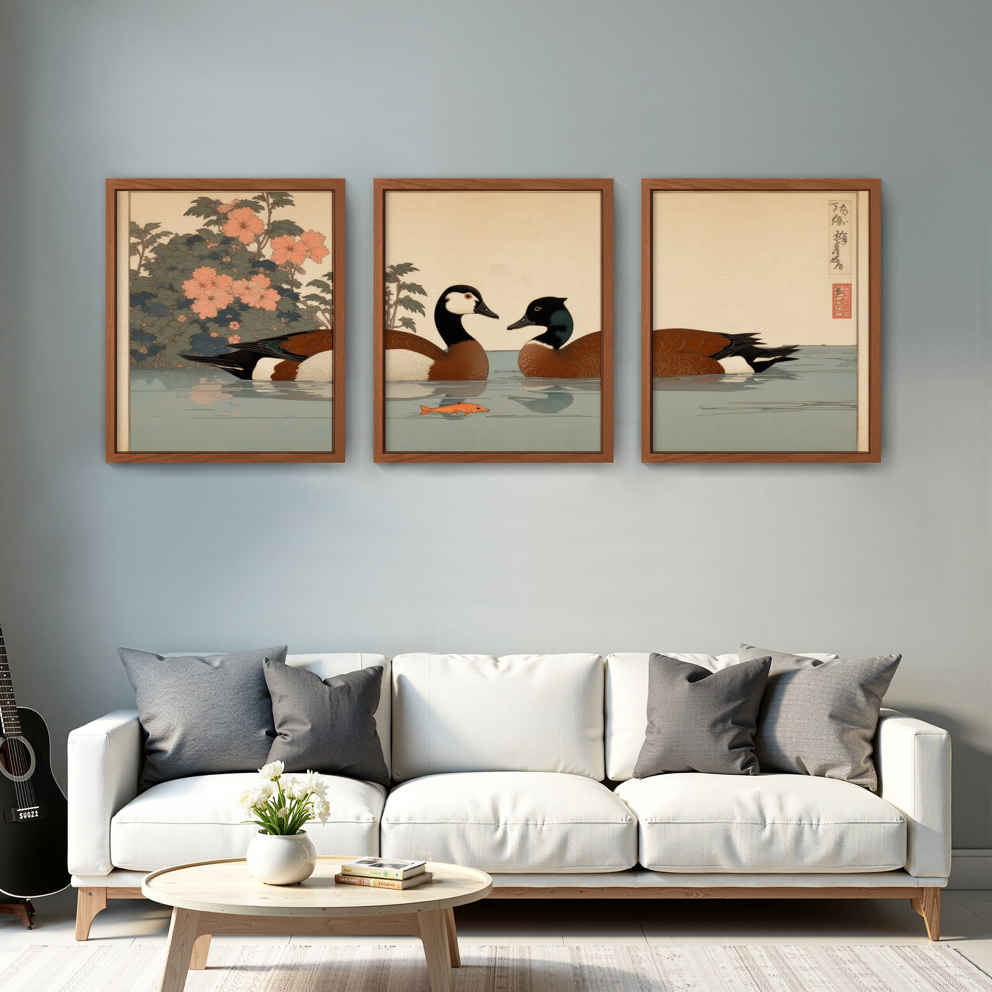 MAYEERTY Modern Abstract Wall Art Painting, Living Room Decor, Brown MDF Frame, 7.87"x9.84"