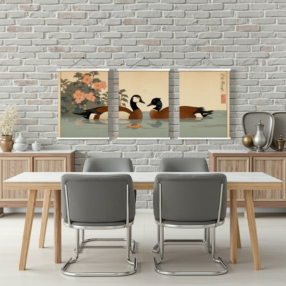 MAYEERTY Modern Abstract Wall Art Painting, Living Room Decor, White Hanging Rod Frame, 15.7"x11.8"