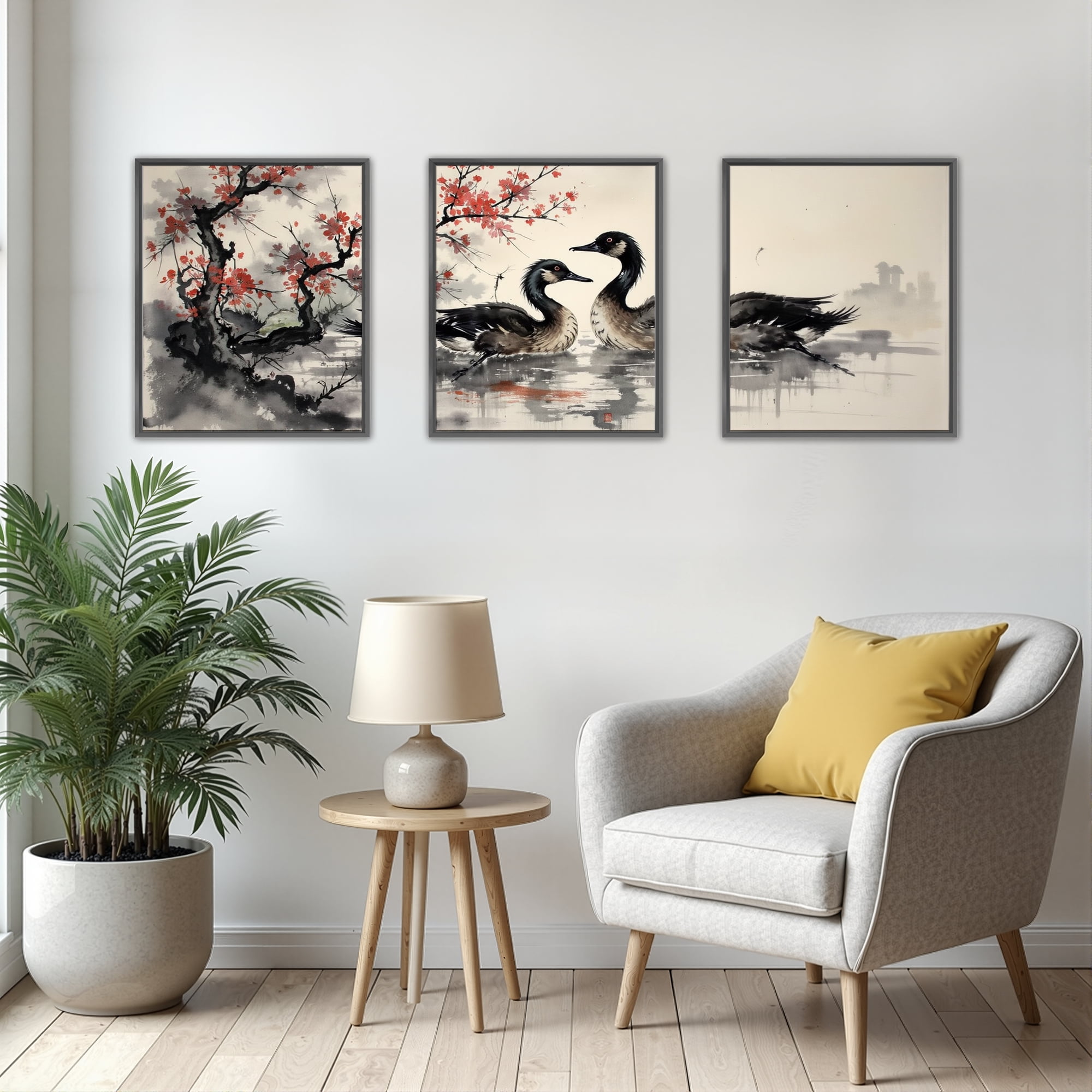 MAYEERTY Modern Abstract Wall Art Painting, Living Room Decor, Black Aluminum Alloy Frame, 23.6"x15.8"