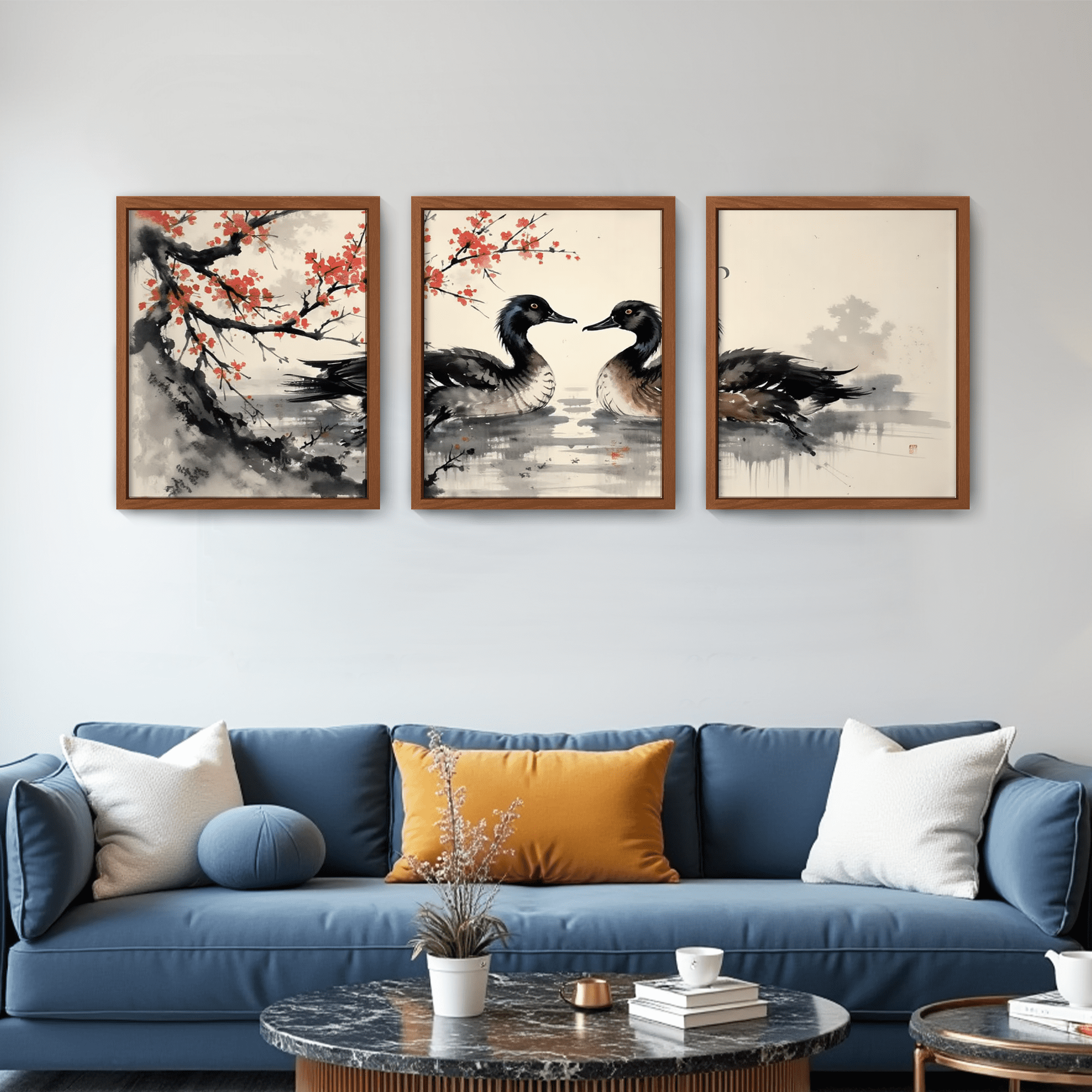 MAYEERTY Modern Abstract Wall Art Painting, Living Room Decor, Brown MDF Frame, 7.87"x9.84"