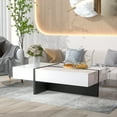 thumbnail image 1 of MAYEERTY Contemporary Rectangle Coffee Table with High Gloss Surface, Modern Center Table for Sofa or Upholstered Chairs, 45.2" x 25.5" x 13.7", White, 1 of 9