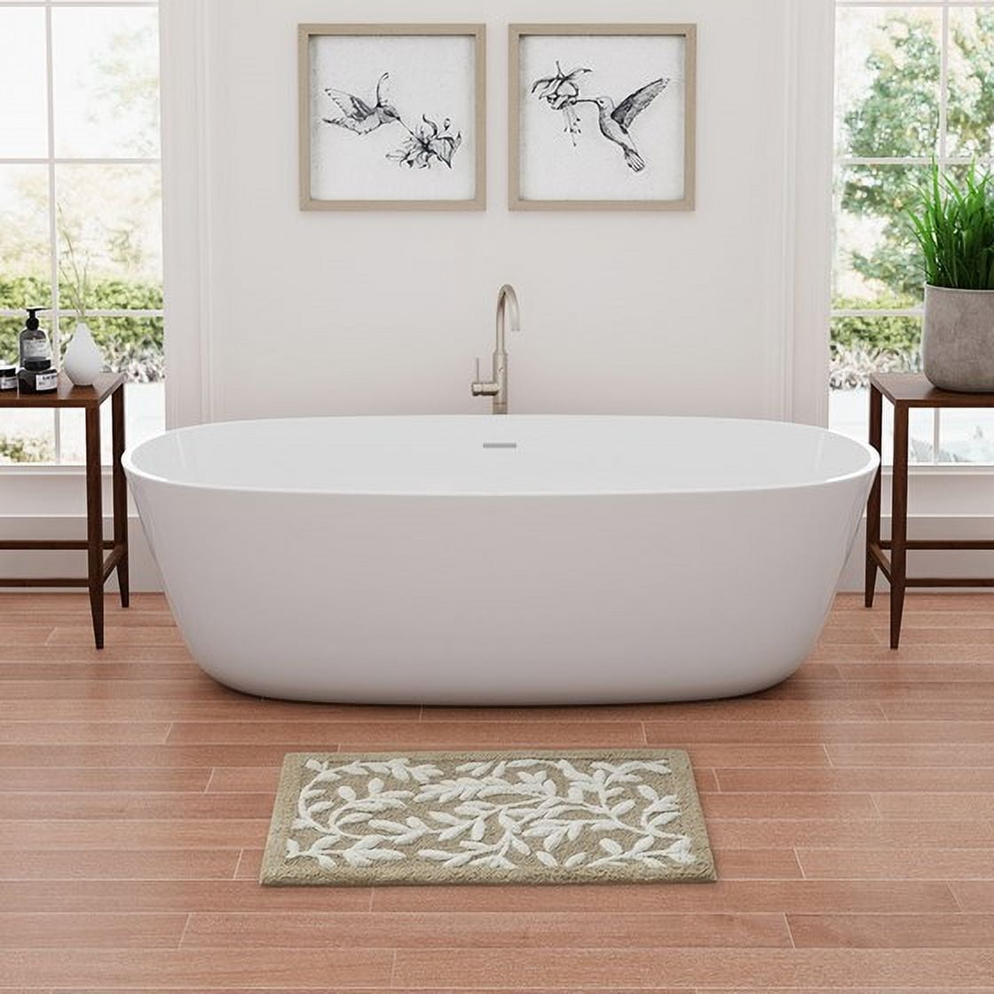 MAYEERTY Cotton Tufted Bath Rug，100% Cotton, 21" x 34" Rectangle, Multicolor