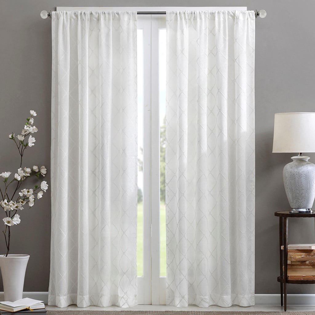 MAYEERTY Diamond Multifunctional and practical Sheer Window Curtain Panel(Only 1 Pc Panel) for Bedroom