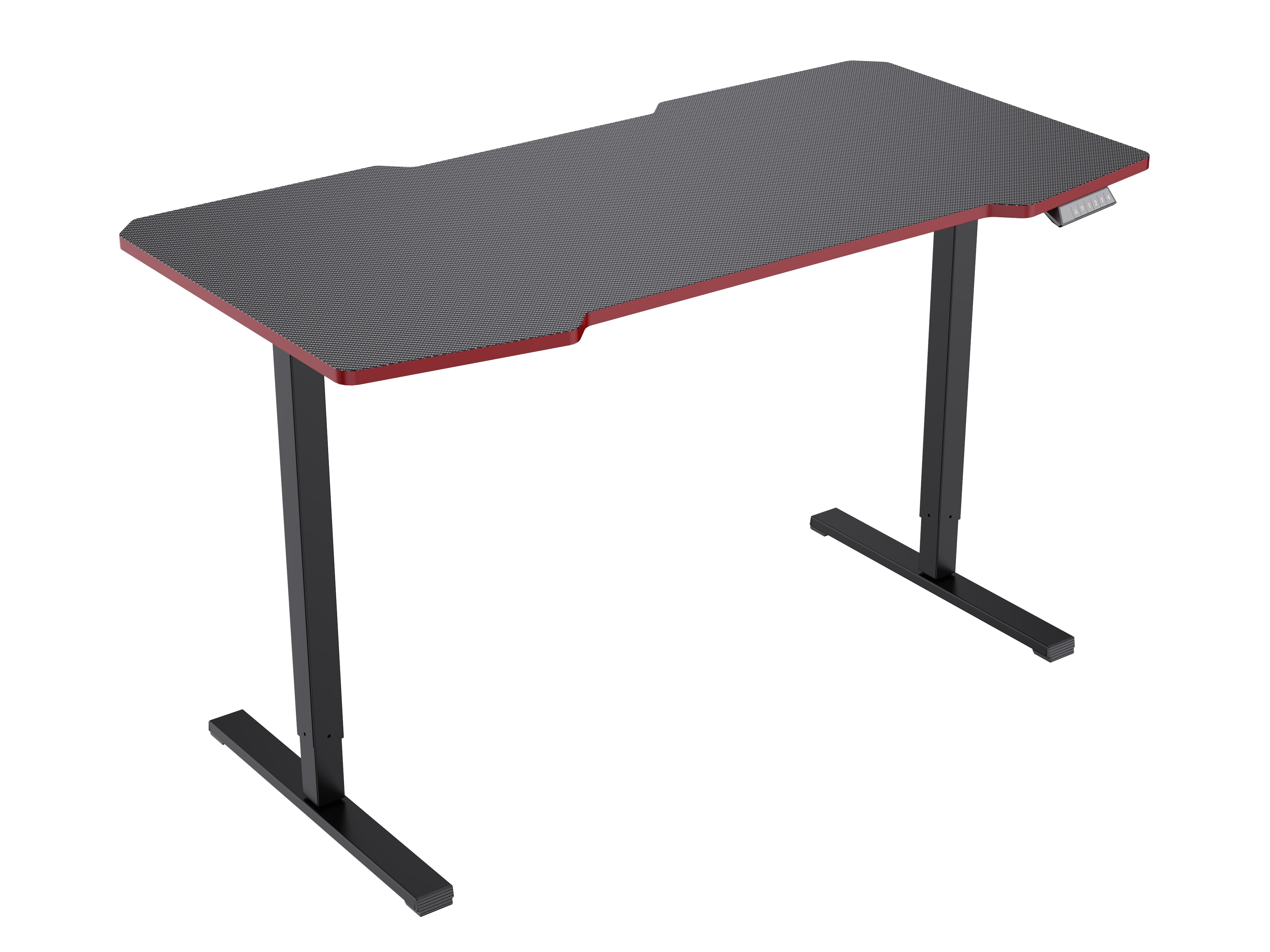MAYEERTY Electric Standing Desk Whole Piece Adjustable Height Desk for Home Office, Sit-Stand Computer Workstation, Black Frame + Black Top