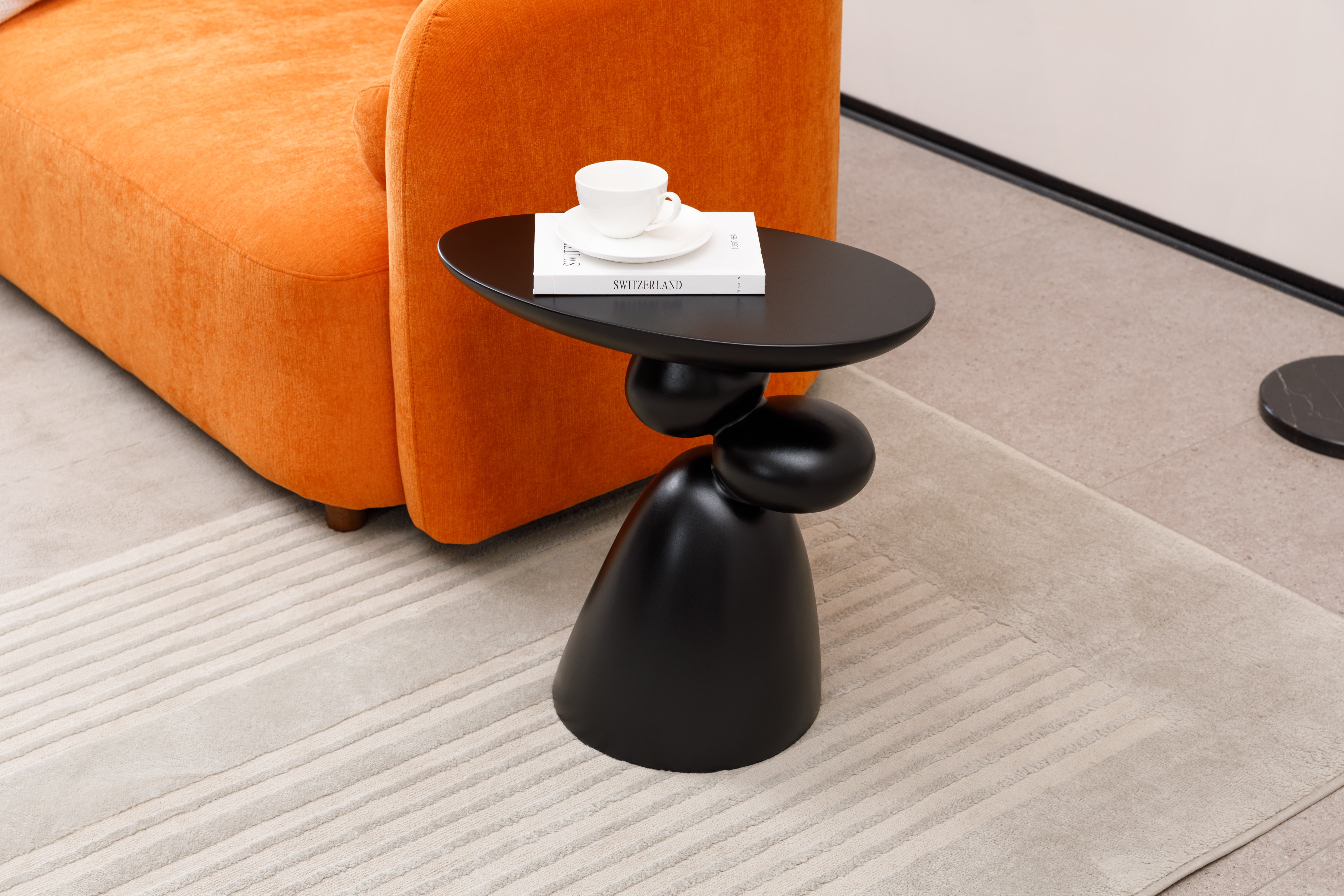 MAYEERTY End Table, Fiberglass Side Table, Modern Minimalist Corner Table, Coffee table with Decoration, Home Decor for Living Room, Bedroom, Guestroom
