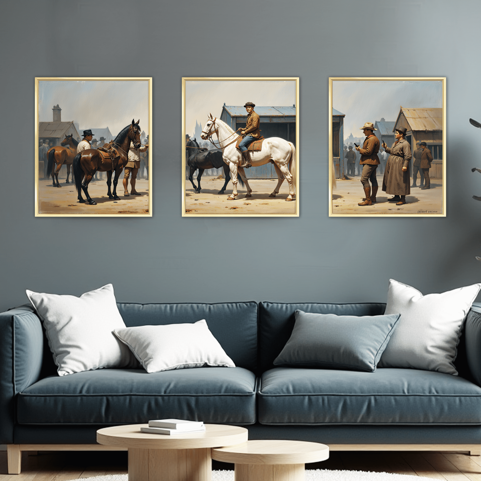 MAYEERTY Modern Abstract Wall Art Painting, Living Room Decor, Gold Aluminum Alloy Frame, 23.6"x15.8"