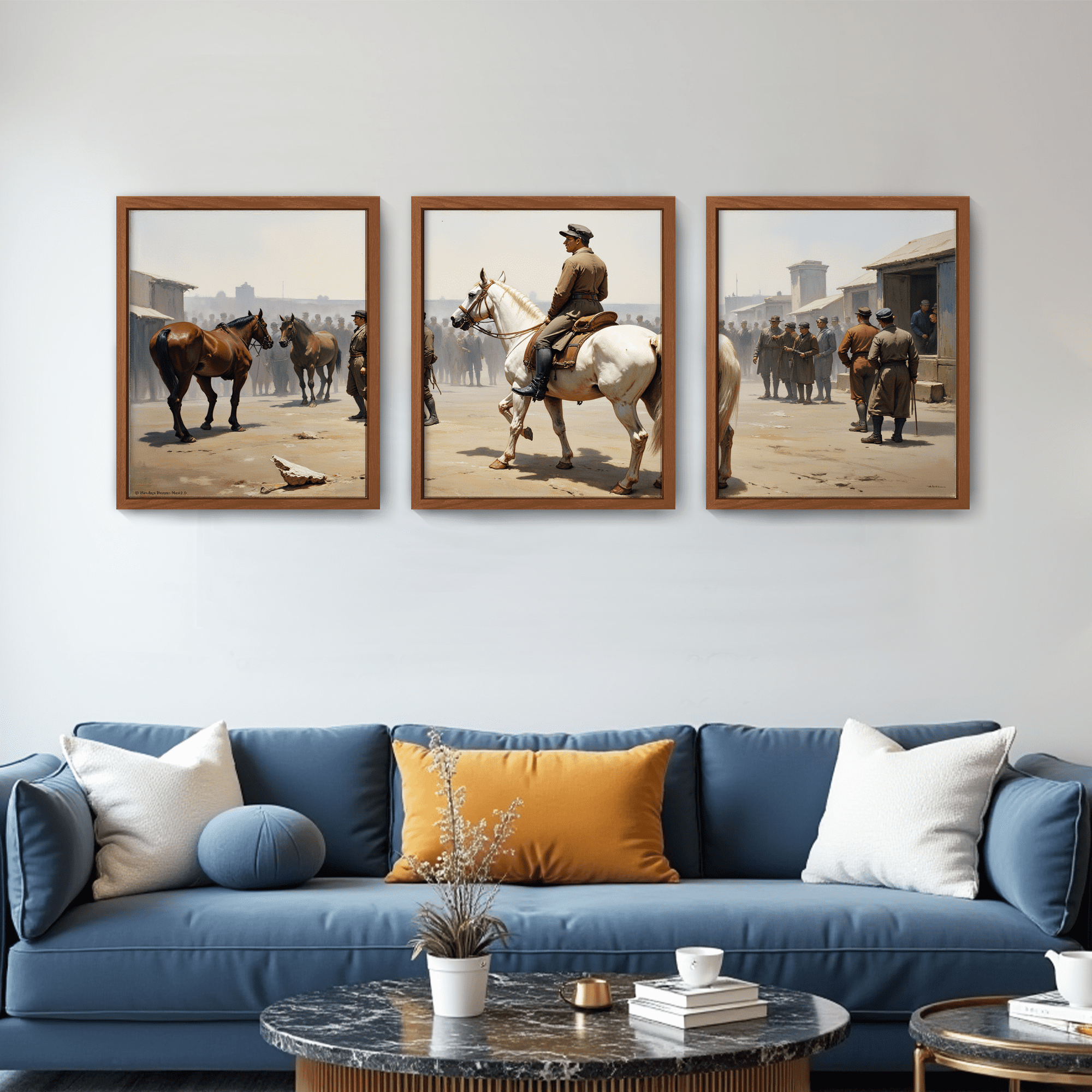 MAYEERTY Modern Abstract Wall Art Painting, Living Room Decor, Brown MDF Frame, 23.6"x15.8"