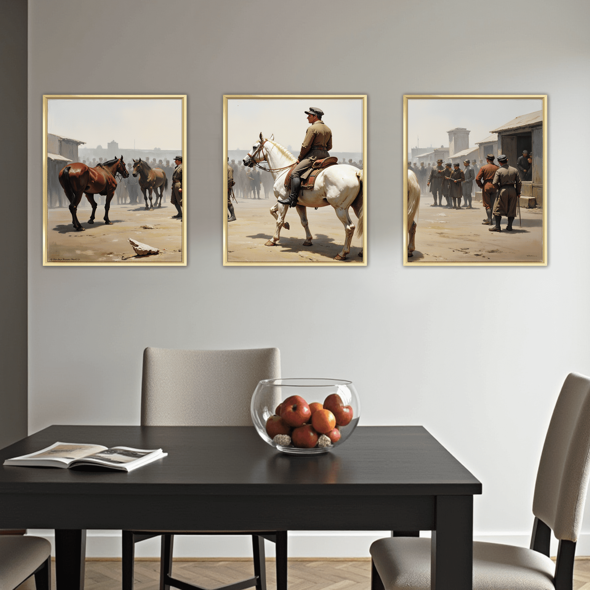 MAYEERTY Modern Abstract Wall Art Painting, Living Room Decor, Gold Aluminum Alloy Frame, 23.6"x15.8"