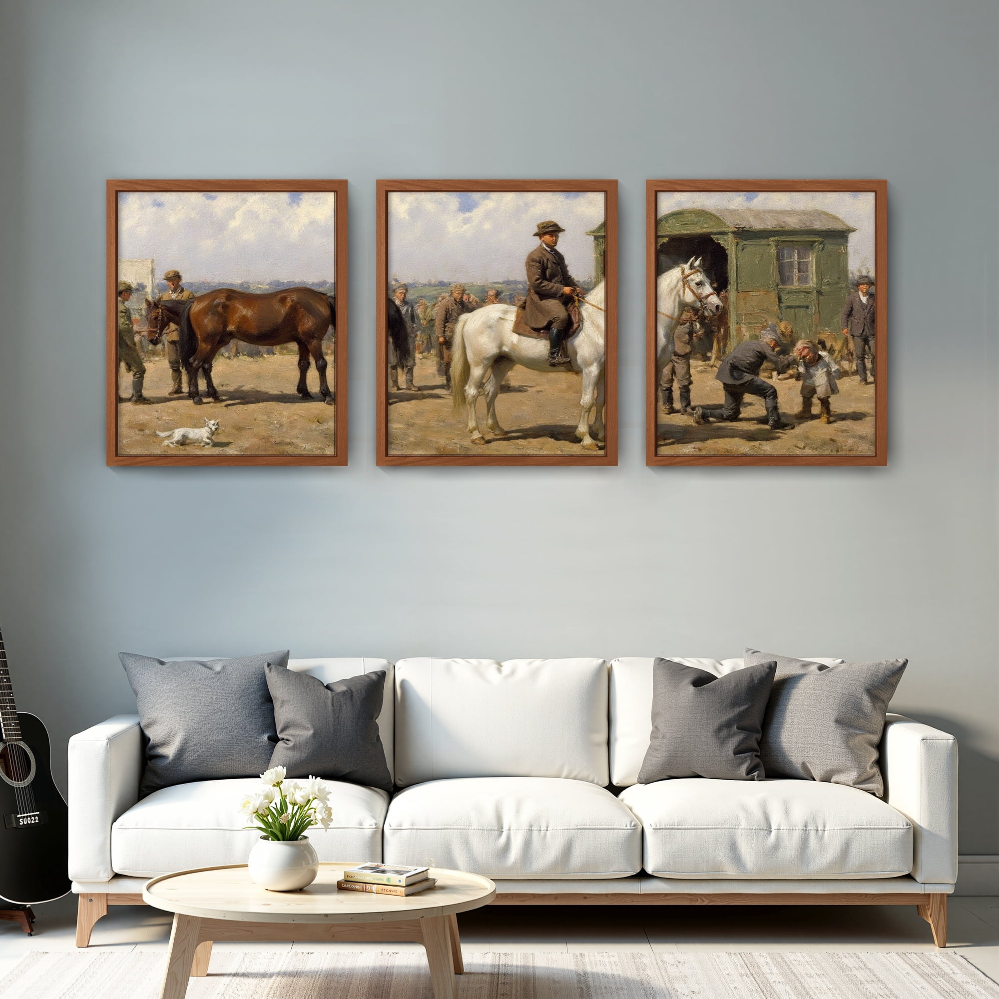 MAYEERTY Modern Abstract Wall Art Painting, Living Room Decor, Brown MDF Frame, 7.87"x9.84"