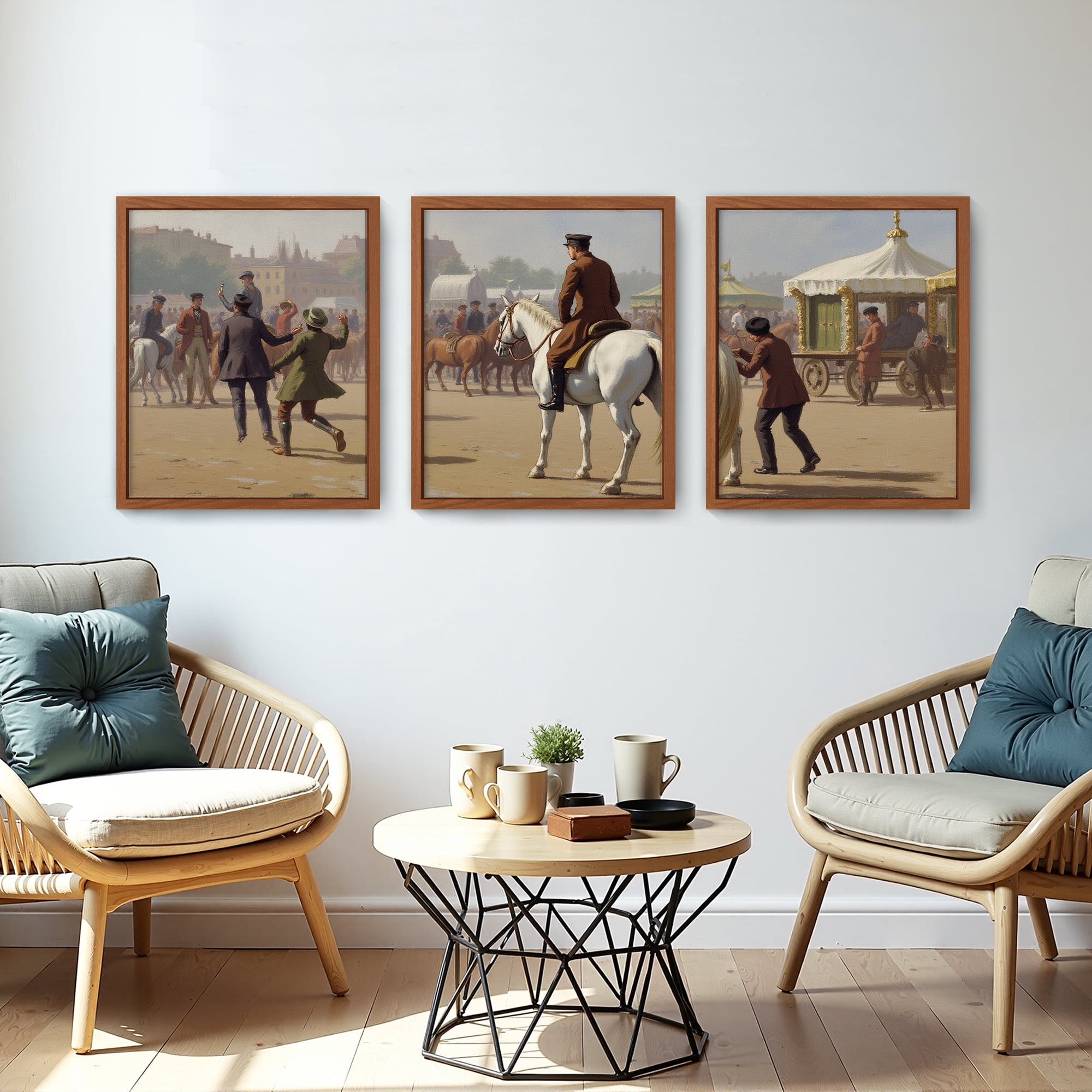MAYEERTY Modern Abstract Wall Art Painting, Living Room Decor, Brown MDF Frame, 7.87"x9.84"