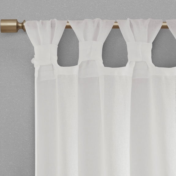 MAYEERTY Floral Embellished Cuff Tab Top Solid Curtain Panel(Only 1 Pc Panel)