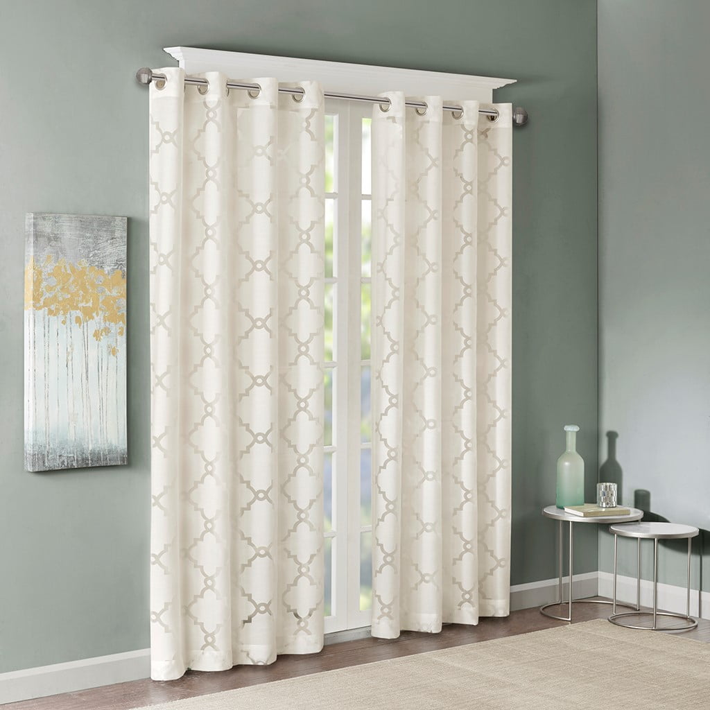 MAYEERTY Fretwork Burnout Sheer Curtain Panel - Single