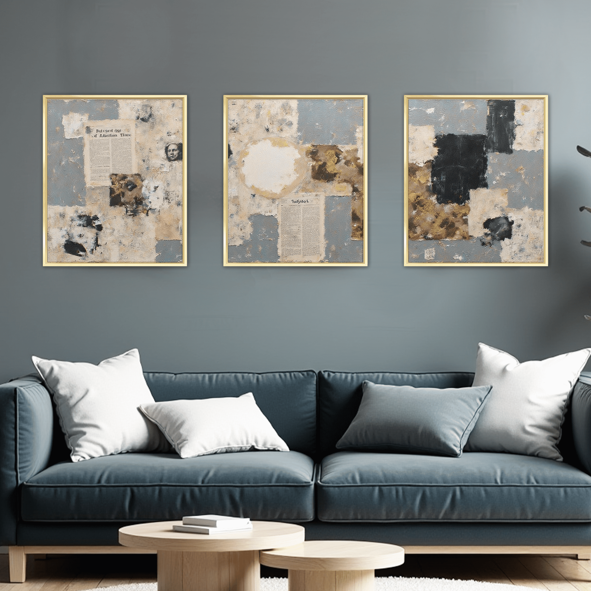 MAYEERTY Modern Abstract Wall Art Painting, Living Room Decor, Glod Aluminum Alloy Frame, 7.87"x9.84"