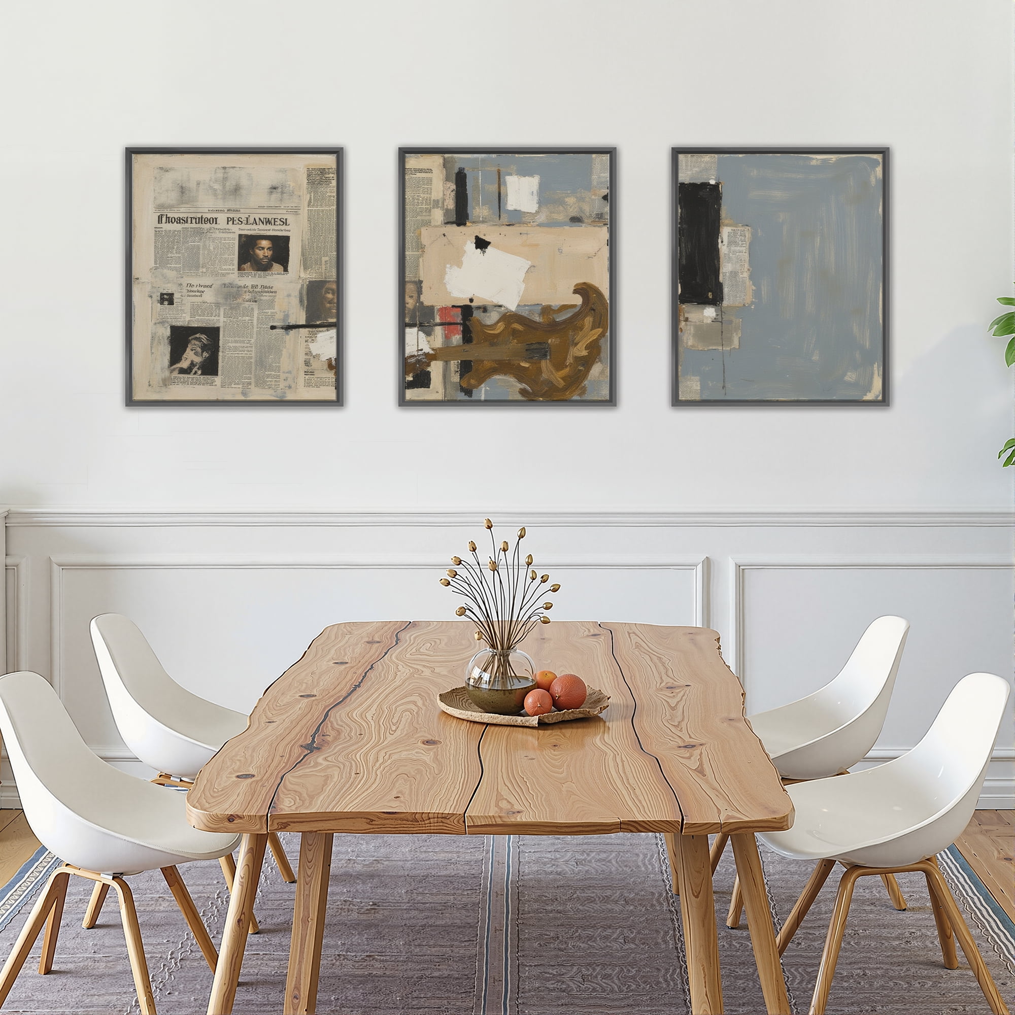 MAYEERTY Modern Abstract Wall Art Painting, Living Room Decor, Black Aluminum Alloy Frame, 7.87"x9.84"